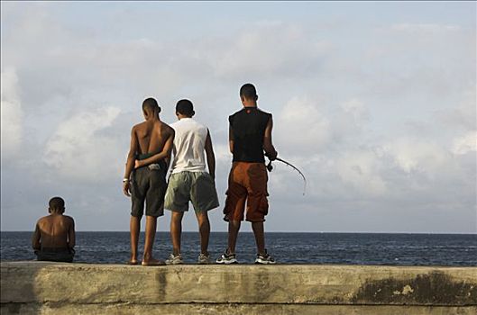古巴,青春,捕鱼,哈瓦那,加勒比海
