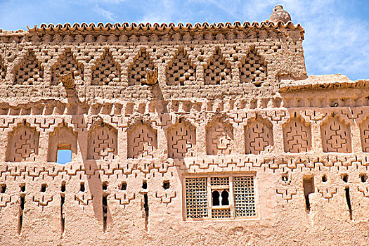 摩洛哥,南方,泥,墙壁,德拉河谷
