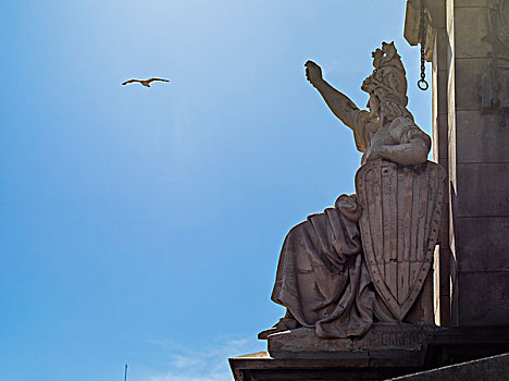 雕塑,方形底座,哥伦布,柱子,巴塞罗那