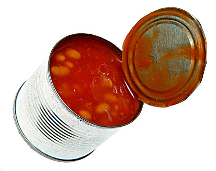 罐头,锔豆,上方,白色背景