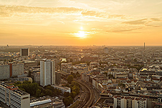 风景,柏林,日落