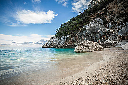 海岸线,岩石,海滩,萨丁尼亚,意大利