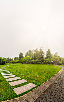 中国江苏南京明故宫遗址公园的古建筑园林