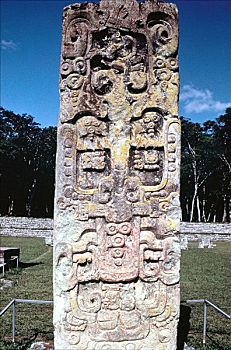 石碑,洪都拉斯,前哥伦布时期,玛雅,艺术家,未知