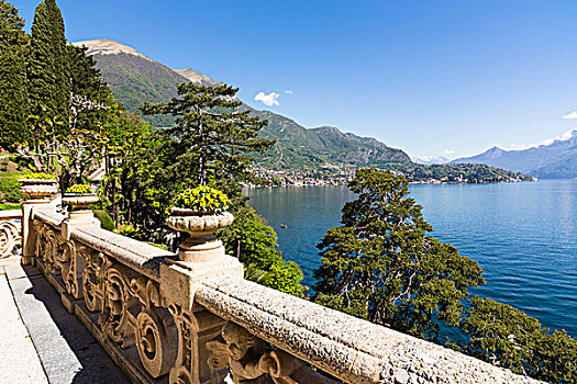 石头,栏杆,露台,风景,别墅,伦巴第,意大利