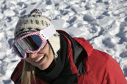 冬天,戴着,滑雪护目镜
