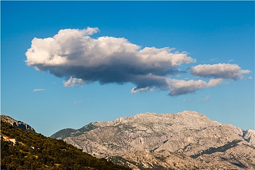 云,高处,山脉,达尔马提亚,克罗地亚