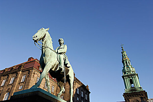 丹麦,哥本哈根,国王,骑马雕像