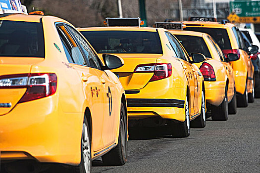 线条,黄色,出租车,纽约,美国