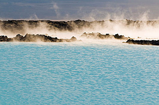 蓝色,泻湖,地热,水疗,靠近,雷克雅未克,冰岛,斯堪的纳维亚,欧洲
