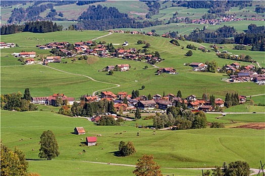 农业,山村,德国,阿尔卑斯山,南,巴伐利亚