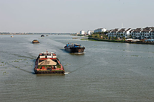 驳船,运河,老城,乌镇,浙江,中国