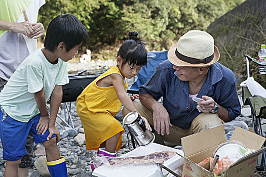 家庭,野餐