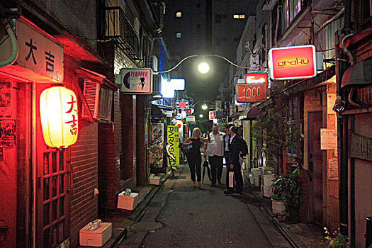 新宿,金色,区域,夜晚