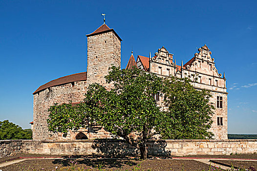 城堡,中间,弗兰克尼亚,巴伐利亚,德国,欧洲