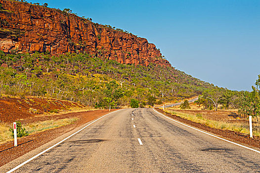 道路,红色,悬崖,北领地州,澳大利亚,大洋洲