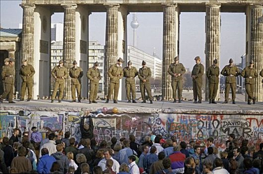 柏林墙,军人,墙壁,勃兰登堡门,柏林,德国