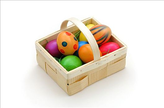 彩色,复活节彩蛋,盛屑篮