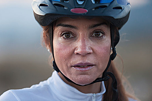 女人,自行车,头盔,滴下,出汗,安达卢西亚,西班牙