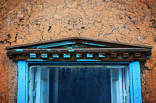 缝隙,蓝色,涂绘,新墨西哥,特写,砖坯,墙壁,19世纪,窗户