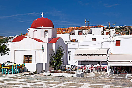教堂,历史,中心,米克诺斯城,米克诺斯岛,基克拉迪群岛,希腊,欧洲