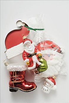 甜,圣诞帽,树,装饰,饼干