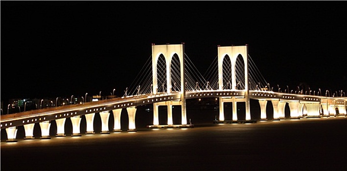 桥,澳门,夜晚