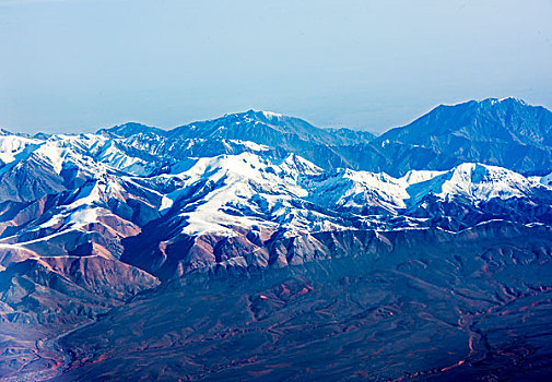 山脊,地形,雪山,群山