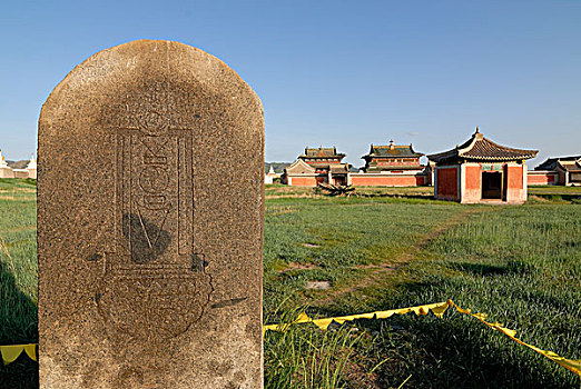 庙宇,石头,寺院,喀喇昆仑,省,蒙古,亚洲