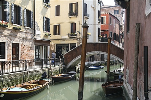 运河,威尼斯,小船