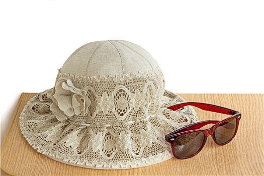 女性,夏天,帽子,防护,太阳,白色背景