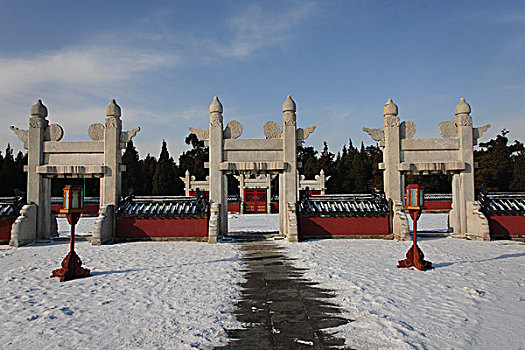 中国古建筑古柱门