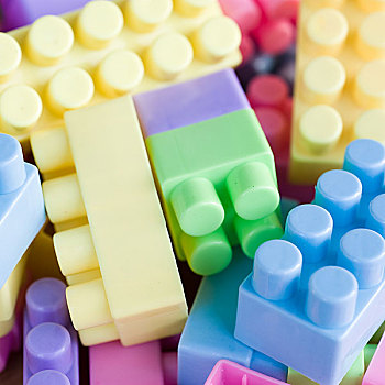 特写,彩色,塑料制品,玩具,砖
