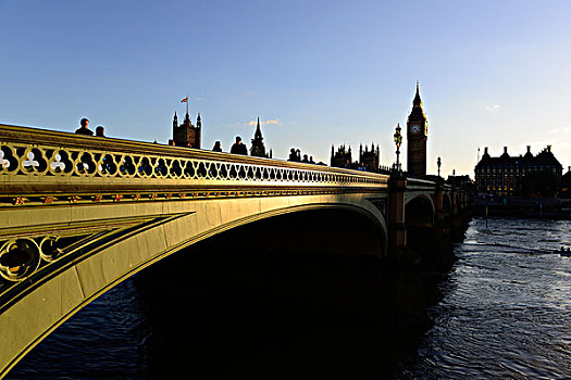 大本钟,议会大厦,威斯敏斯特桥,伦敦,英格兰,英国,欧洲