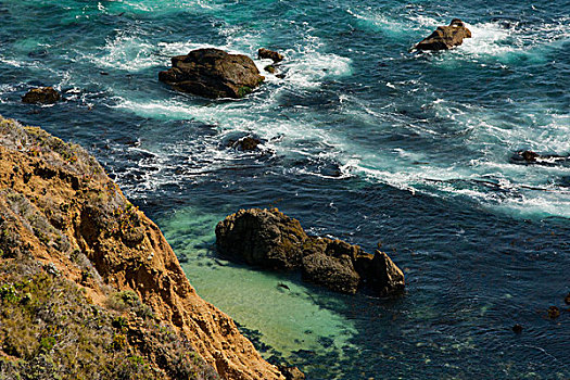 岩石,海岸线,大,加利福尼亚,美国