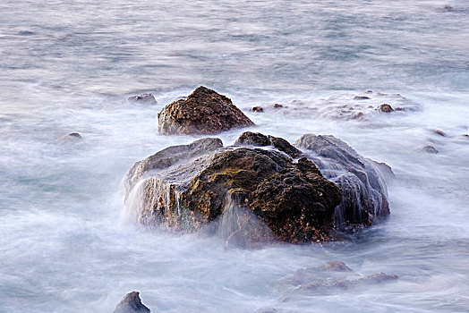 海浪,岩石,海岸线,大西洋,加纳利群岛,西班牙,欧洲