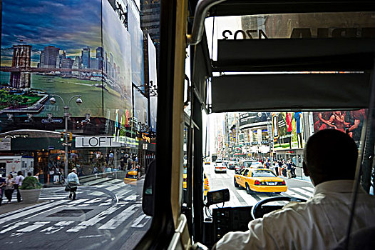 时代广场,风景,巴士,曼哈顿,纽约,美国