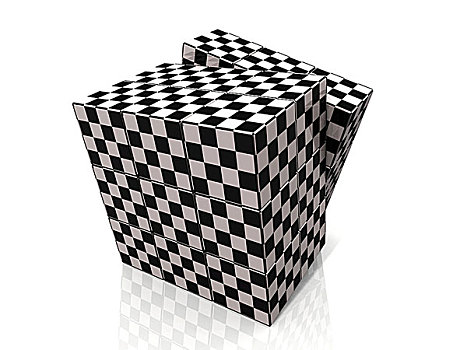 立方体,图案,黑白,方形