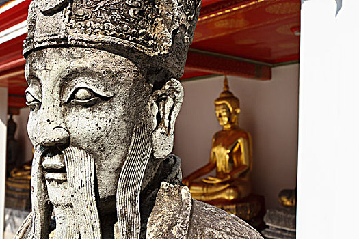 雕塑,庙宇,曼谷,泰国,亚洲