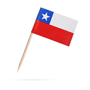 微型,旗帜,智利,隔绝,白色背景,背景