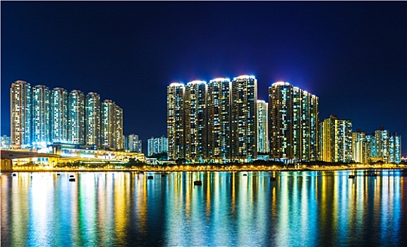 公寓楼,夜晚,香港