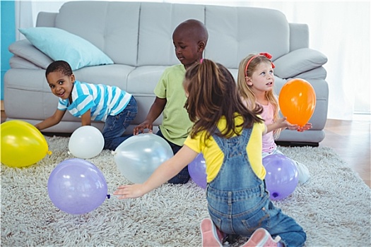 高兴,儿童,玩,气球