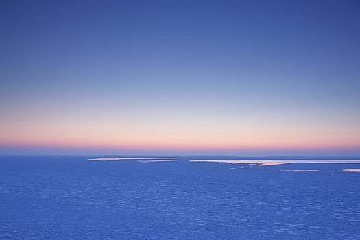 浮冰,晚霞