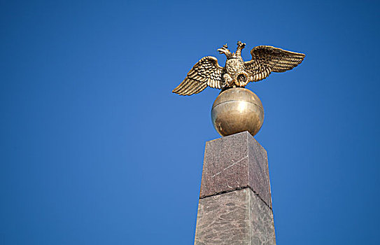 一对,鹰,象征,俄罗斯,纪念建筑,赫尔辛基,芬兰