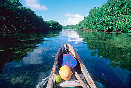 独木舟,乡村,密克罗尼西亚