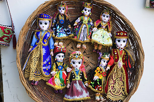 乌兹别克斯坦,布哈拉,集市,场景,纪念品,娃娃