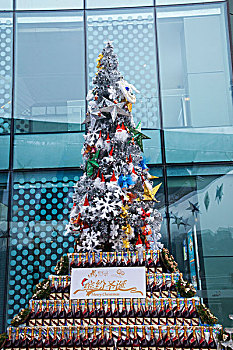 重庆北滨路龙湖星悦广场2017圣诞节圣诞树