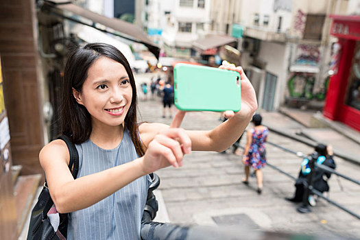 女人,旅行,香港,照相,手机