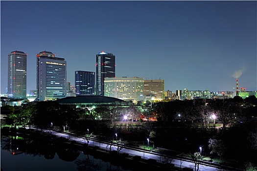 大阪,城市,夜晚