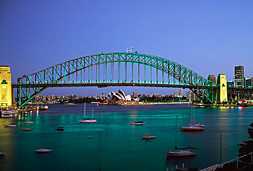 悉尼海港大桥,黄昏,剧院,后面